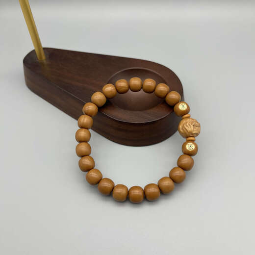 OUOETY remote collection boutique old-style monkey head walnut bracelet with inlaid gold label and engraved evil monk accessories engraved evil monk accessories