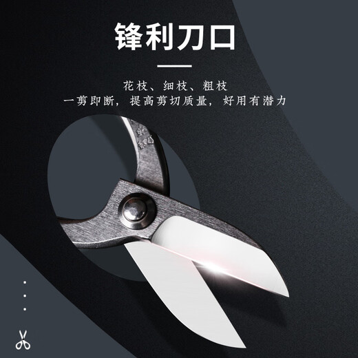 花乐集池坊剪日式花剪花艺师复合钢蕨手剪插花剪刀工具园艺剪花道剪 _乐切御生花池坊剪RK-9926