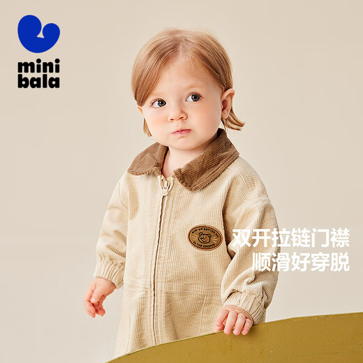 Mini Bala baby outing jumpsuit for men and women, retro workwear, corduroy rompers, autumn 2025