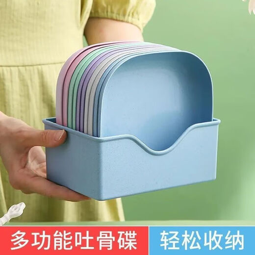 Exclusif pour les nouveaux arrivants, vente à durée limitée de plats à cracher des os, assiettes à ordures de table à manger, assiettes à cracher en plastique, assiettes de fruits, plats à cracher des os, 2 pièces, couleurs aléatoires