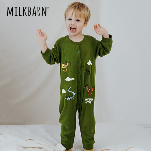 Milkbarn Baby Oneswear Jacquard Pullover Baby Herbst und Winterkleidung Säugling Strickkriechkleidung OneSwear Tomate rot 66 cm (3-6m)