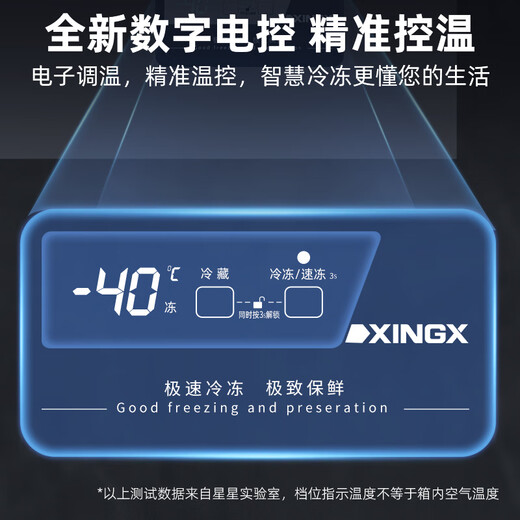 Xingx (XINGX) Xingxing Freezer Household Subzero -40 C Degree Commercial Refrigerator Freezer Low-Temperature Freezer Frost Reduction 80% Cryogenic Quick Freezing First-Class Energy Efficiency Electronic Temperature Control Official Flagship Store High-End Model PCM Liner丨Slim Door Body丨Glass Panel 200 Liters