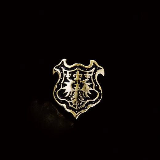 Cijia Brooch Men's Brooch Brooch Gold plaqué Maya Shield Gold Retro Forme Silver Coll Brooch Brooch Femmes Gold plaqué Maya Shield Broche + Couvercle de bouffée de manchette