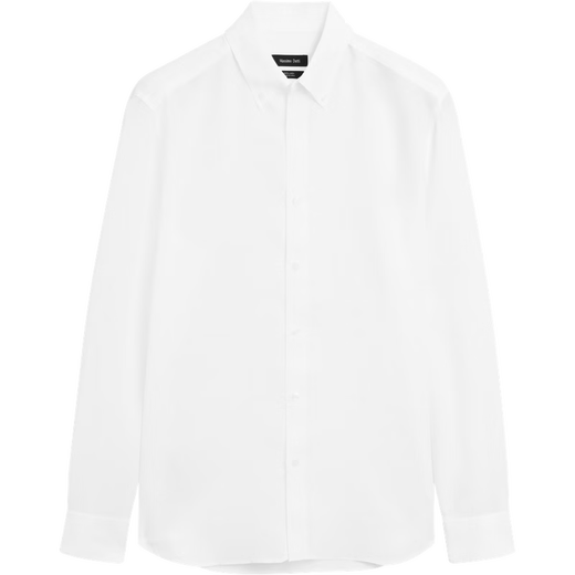 Massimo Dutti discount upgrade 2026 men's casual style simple and versatile standard version linen shirt men's long sleeve 00131726 white M (CN 180/96A) size is too large