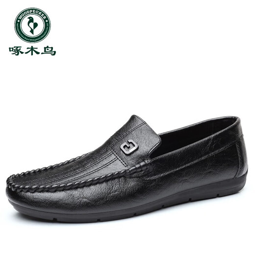 Pecker Chaussures en cuir officielles, chaussures de haricots, cuir vraiment doux, homme 2025 NOUVEAU SUMBRE CUIR SOPE SOPE SEMPLE, SOME SOFD, MEN MEN 6169 BLACK-FLAGHING SEULLE 39
