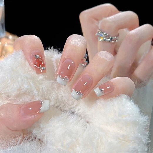 Partido de uñas nuevo preferido Usador transparente de hielo Manicura de alta gama Manicura hecha a mano Modelo caliente BY1048 Borded Diamond