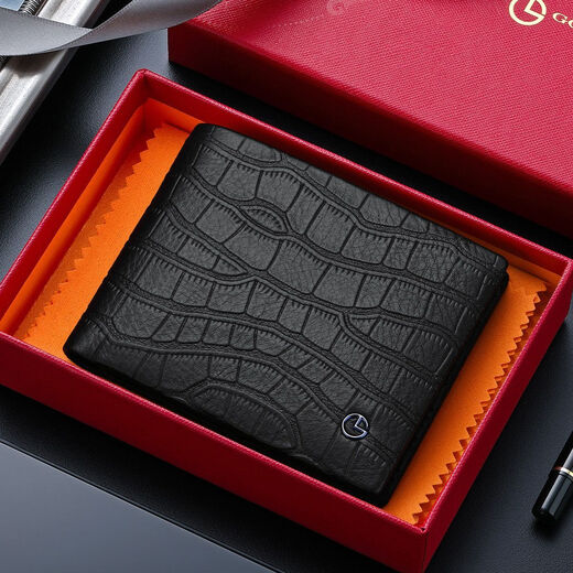 Jinlilai Automne et hiver un nouveau sac de carte de portefeuille masculin avec motif de crocodile à vache