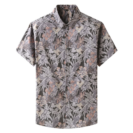 Siete lobos Camisa Europea y Americana de Men Spreved Shirt Man Fat Man Summer Fin Digital Breats Plus Fat Fat Buse Salled Micro-Sleved Tend 9202 Red L (175) 9205*175/109