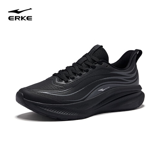 Hongxing Erke Men's Shoes Autumn and Winter New Water-Repellent Leather Running Shoes Black Lightweight Running Shoes Warm Sports Shoes Men's Black 42