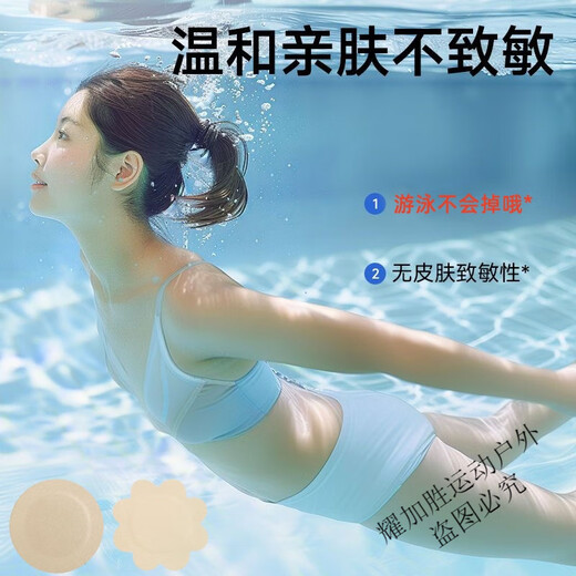 Zailu children's swimming breast pads, disposable summer thin breast pads for girls and boys, anti-sweat bumps, 40 pairs of round breast pads, specially designed for swimming and dancing.