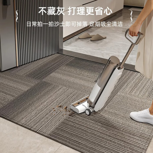 Wei'anka entrance door floor mat high-end sense entrance door foot mat anti-slip 2025 new door exterior door mat entrance carpet customization Gray-15271 80cm*160cm [dirty-resistant and no washing]
