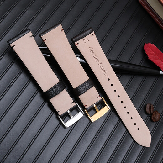 Adaptiert an Armani Uhrengurt echtes Leder -Herren AR11105/11106/11107/11143/11141 KOWNEHIDE Kette Braun: Roségold -Schnalle 22mm