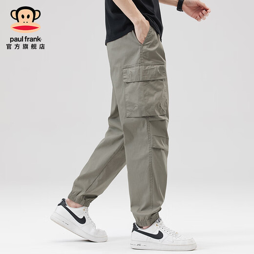 Big Mouth Monkey (Paul Frank) American High Street Retro Workswear Works's Men's Casual Pantals Spring and Automne Thin Trendy Outdoor Loose Verme Volyme Typants HOMMES KHAKI 6621B [Authentique officiel] 3xl [suggéré 185-205jin [Jin est égal à 0,5 kg]]]