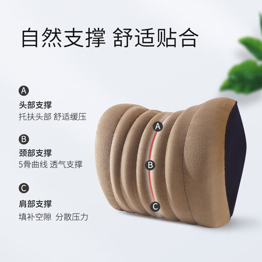 爱车屋（ICAROOM）汽车头枕 颈枕靠枕u型枕 车载车用记忆棉靠垫 I-658MF-CSN6189 五骨设计水晶法兰摩卡咖头枕 '1