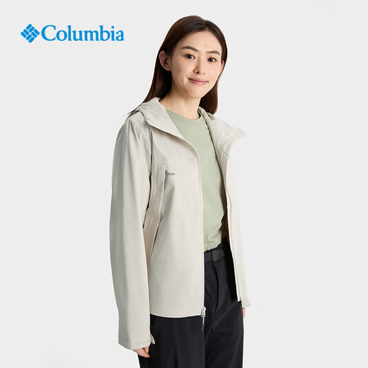 哥伦比亚（Columbia）618户外25春夏新品冲锋衣女防风防水连帽外套 010 M