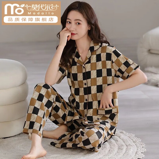 Pantalones de verano de algodón modal de algodón pantalones de manga corta para mujeres cardigan gran tamaño de mediana edad y jóven