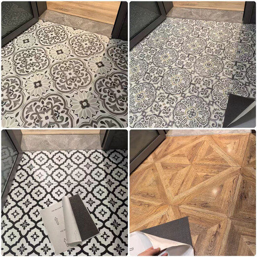 pvc自粘地板贴加厚耐磨防滑仿瓷砖水泥地面专用家用塑胶木纹卧室 3899出口订单1.5MM厚2025花色升