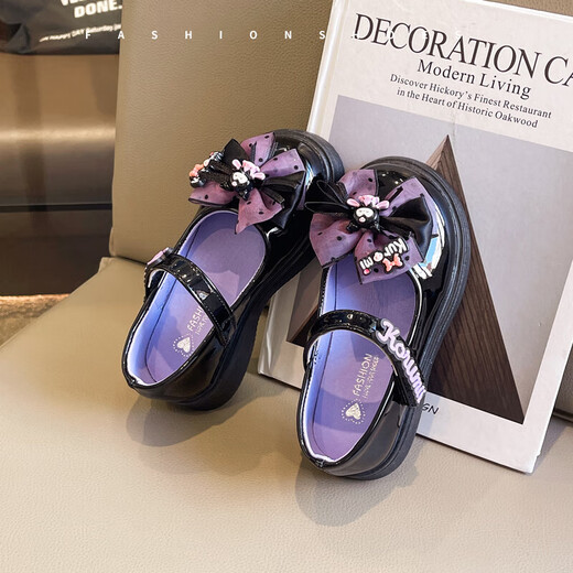 女童皮鞋库洛米公主鞋2025春秋新款儿童玛丽珍鞋小女孩洋气小皮鞋 黑色 29 （内长17.7cm）