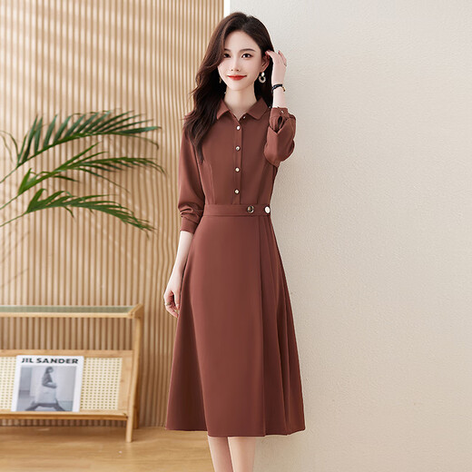 Lism Light Luxury International High Ded Robes de marque haut de gamme 2025 Été Nouvelle chemise Couleur solide taille minceur de brique en brique M [90-110jin [Jin est égal à 0,5 kg]]]