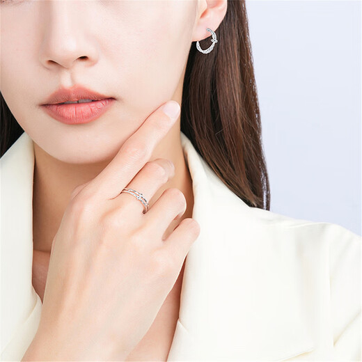 Chao Acer Zhi Jian Cross PT950 Platinum Platinum Earrings Women's Platinum Earrings Gift Priced labor cost 320 yuan C One pair Contains silicone ear plugs 2.6g