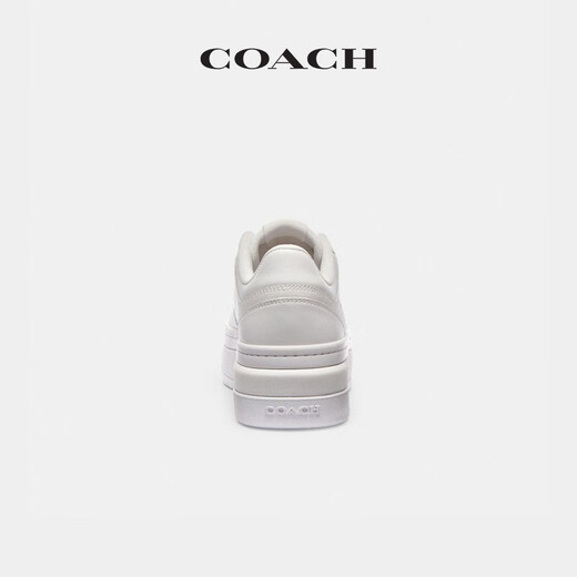COACH New Year's gift, women's shoes, thick-soled sneakers, single shoes, retro, versatile, casual, comfortable and commuting, bright white 36