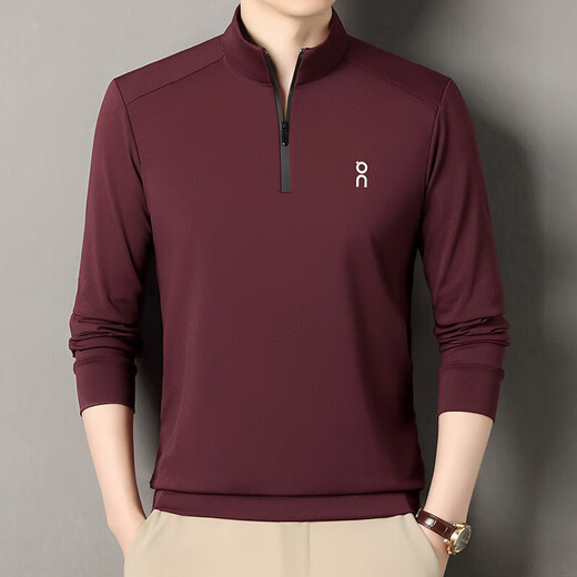 Old Man's Business Breathable Camise Spring y Autumn NUEVO VERSATILE NUEVO VERSATILE COLOR SOLIDO COLLAR DE COLAR IW7018 BURGUNDY L Recomendado 125-145Jin [Jin iguala 0.5 kg]