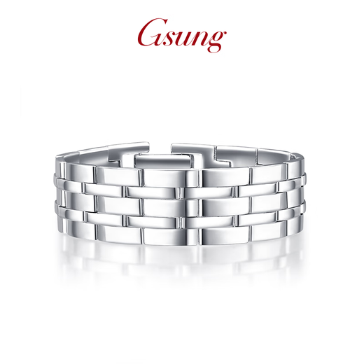 GsunG platinum wide watch chain men's PT950 pure platinum fashionable hand jewelry men's Chinese Valentine's Day gift for boyfriend Price by gram Contact before bidding