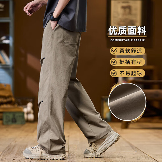 
2025 new paratrooper work clothes floor pants men's American straight-leg casual pants men's wide 9855 black M