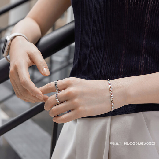 Lukfook Jewelry Platinum 950 Figaro Simple Platinum Bracelet Price L04TBPB0025 7.61g (including labor cost 616 yuan)