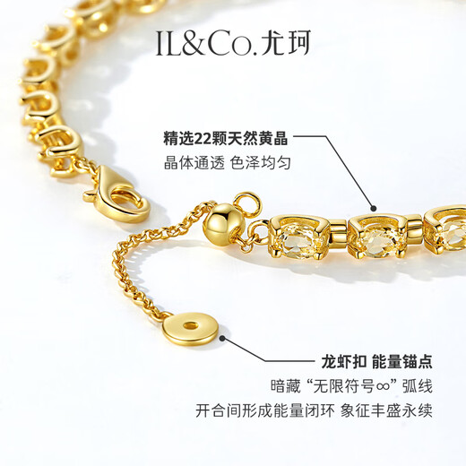 IL&CO Youke Citrine Bracelet Women's S925 Silver Color Gemstone Bracelet Chinese Valentine's Day Gift for Women