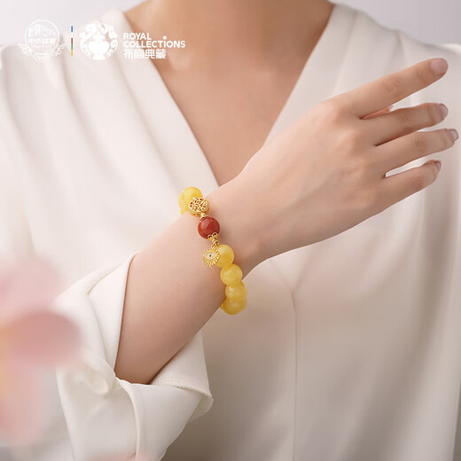 Potala Palace Beeswax Nanhong Bracelet for Men and Women 925 Silver Separated Beads Wenwanpan Play Transfer Bead Bracelet Birthday Gift for Girlfriend