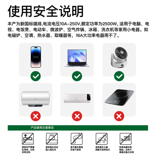 Jingdong Express Classic blue and white socket/socket/strip/strip/socket safe and durable new national standard pure copper high temperature flame retardant multi-hole home dormitory office four 14 holes wire length 1.5