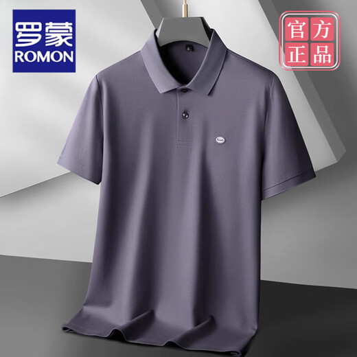 Romon (Romon) плюс жир плюс размером с мерсеризованным хлопковым бизнесом Polo рубашка мужская летняя футболка с короткими рукавами.