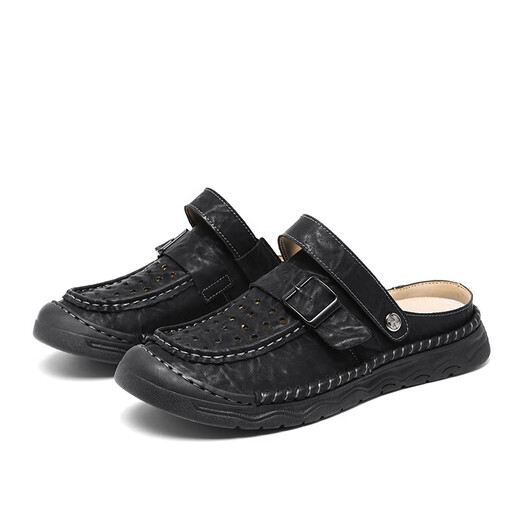 Sandalen Herren trendy Outdoor Sports Kleidung Bag-Toe Casual Schuhe Pantoffeln 2025 Neue Sommer atmungsablöschbare Männer Beachschuhe grau [Mikrofaserleder A673] 45
