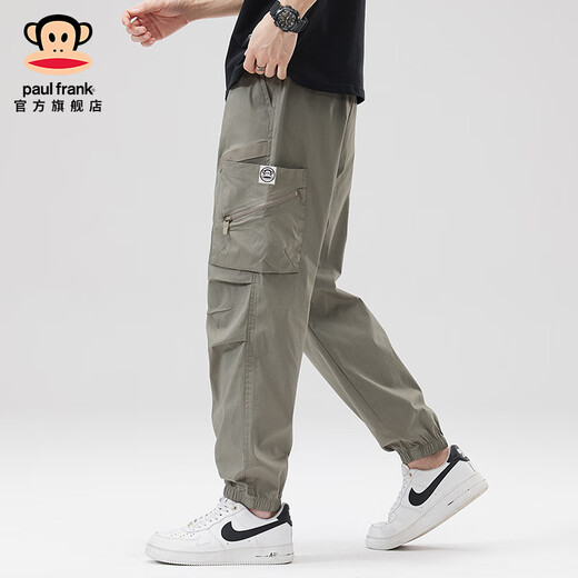 Big Mouth Monkey (Paul Frank) American High Street Retro Workswear Works's Men's Casual Pantals Spring and Automne Thin Trendy Outdoor Loose Verme Volyme Typants HOMMES KHAKI 6621B [Authentique officiel] 3xl [suggéré 185-205jin [Jin est égal à 0,5 kg]]]