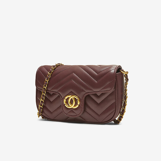
Best 2025 Winter Shopping Mall New Chain Small Square Bag Fashion Trendy One-Shoulder Crossbody Bag Women's TY053DX5 Burgundy F
