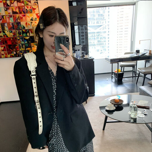 Xinnan 2025 new style gray suit jacket for women in spring and autumn, no ironing, high-end sense, versatile temperament, student casual commuting suit, gray suit jacket, suitable for 120Jin, Jin is equal to 0.5kg or less