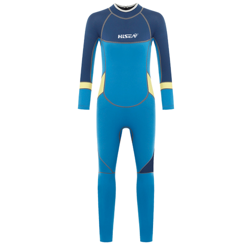 HiSEA children's long-sleeved swimsuit sun protection and warm one-piece beach swimsuit new product M105 rose red blue XXS _2#