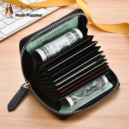 Hush Welpen echte Ledergepäckkarte Tasche Business Commuter Card Clip großer Kapazität Portable Brieftasche Geburtstagsgeschenk für Freund