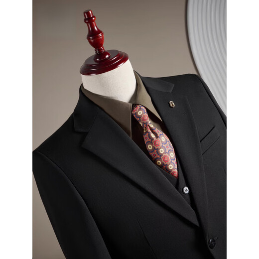 PDG Yageor 2025 Automne Suit pour hommes de marié robe de mariée Business Casual Work Travail Small One Budle - Black Suit + Vest + pantalon, obtenez 3xl 56