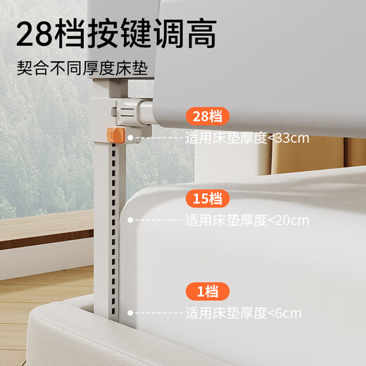 Mukaso bed fence baby anti-fall bed guardrail baby anti-fall safety baffle bed anti-suffocation fence single-sided lifting Meng Paradise 2.0 meters / single-sided installation