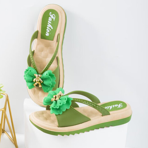 2025 hot summer slippers for women casual and versatile thick-soled small fragrance style anti-odor style ins lightweight one-fold flip-flops 867+4 beige 36 [only one size smaller]