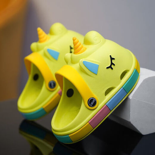 G. DUCKKIDS little yellow duck children's slippers 2025 summer new hole shoes wear soft sole non-slip medium and large children's lightweight sandals pink [inner length 15.0cm] 24