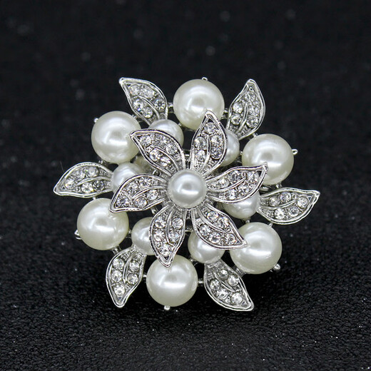 Yingtang Old Phoenix 999 Broche de perles pour femmes simples mode ronds de corsage à goupille fixe épingle accessoires exquis Golden 3523 Boîte