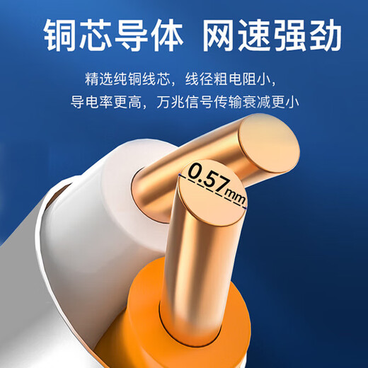 Akihabara (CHOSEAL) Super Category 6 network cable 10 Gigabit CAT6A High-speed Dual Shield Pure Copper Engineering Decoration Home Broadband Wiring Super Category 6 dual-shield Network Cable-Gray-QS6169A 5m