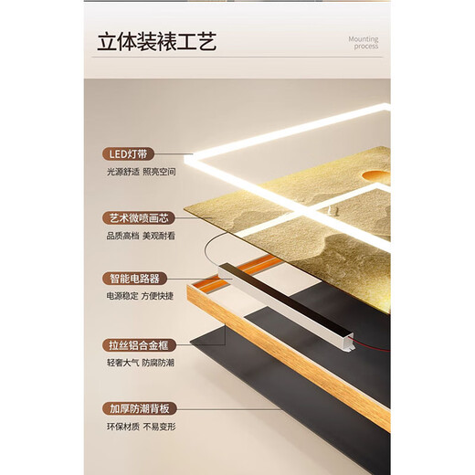 顺吉祥利石来运转玄关装饰画高级感led灯入户正对门墙壁画轻奢寓意好挂画 T12250石来运转 120*240(建议1.5米以上的墙面) 靓丽大韩晶瓷+铝合金黑框【充电宝+遥控】