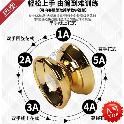 [Kunwei flagship] Children's yoyo yoyo toys luminous live sleep automatic spiral competition special uu slither [alloy luminous model] Blue charm beast soul (send finger cover