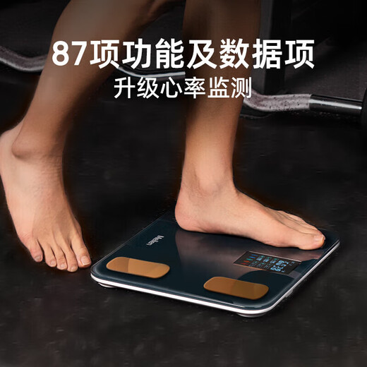 心率体脂秤电子秤体重秤家用可测心率检测87项功能数据精准充电称重电子秤人体智能体脂称重人体秤 心率体脂秤-电池款