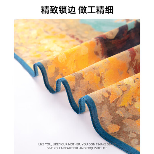 Shanghai Story Mulberry Silk Summer Silk Square Scarf Women's Neck Style 2025 New Style Scarf Hairband Oil Color Tree