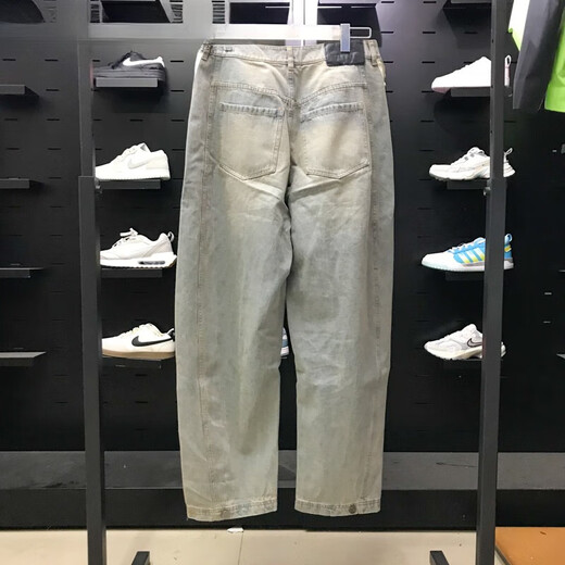 阿迪达斯 （adidas）三叶草女裤2025春季新品阔腿水洗牛仔运动裤弯刀裤JX9212 JX9214 深蓝_渐变 26